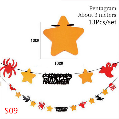 3m Halloween Decoration Horror Pumpkin Bunting Flag Props Banner Ghost Garland Halloween Party Supplies