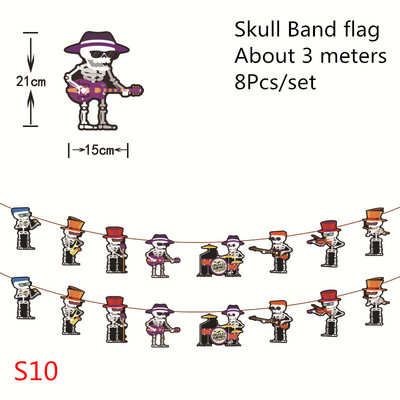 3m Halloween Decoration Horror Pumpkin Bunting Flag Props Banner Ghost Garland Halloween Party Supplies