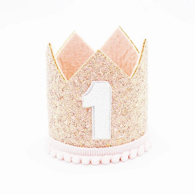 Gimtadienio kepuraitės karūna Pusės metų gimtadienio kepurė Kūdikių vakarėlis Naujagimio gimtadienio galvos apdangalas Gimtadienio vakarėlio dekoracijos