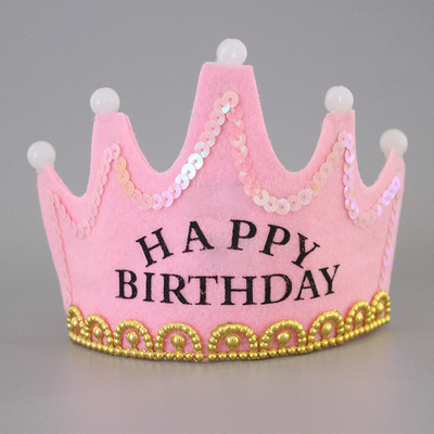 LED su gimtadienio vakarėliu karaliaus princesės princo karūnos kepuraitės švytinčios galvos apdangalas Kūdikių dušas berniukui mergaitei vaikams kalėdinės dekoracijos reikmenys