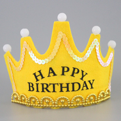 LED su gimtadienio vakarėliu karaliaus princesės princo karūnos kepuraitės švytinčios galvos apdangalas Kūdikių dušas berniukui mergaitei vaikams kalėdinės dekoracijos reikmenys