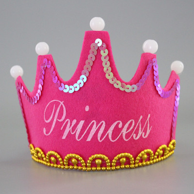 LED su gimtadienio vakarėliu karaliaus princesės princo karūnos kepuraitės švytinčios galvos apdangalas Kūdikių dušas berniukui mergaitei vaikams kalėdinės dekoracijos reikmenys