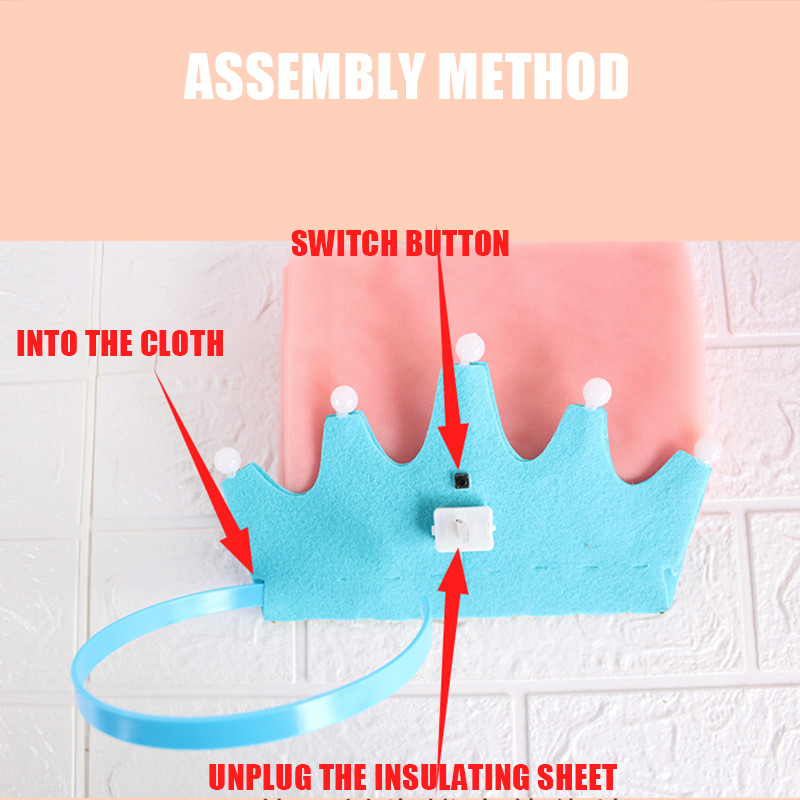 LED su gimtadienio vakarėliu karaliaus princesės princo karūnos kepuraitės švytinčios galvos apdangalas Kūdikių dušas berniukui mergaitei vaikams kalėdinės dekoracijos reikmenys
