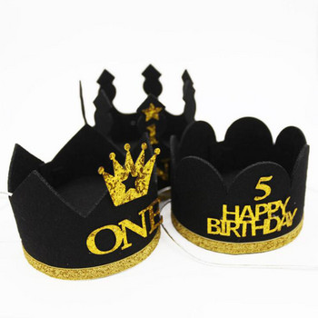 1 τεμ. Διακοσμητικά καπέλα γενεθλίων Καπέλο Ένα πρώτο καπέλο γενεθλίων Princess Boy Crown 1ο 2ο 3ο έτος Αριθμός Διακοσμήσεις για πάρτι γενεθλίων