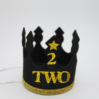 1 vnt. Gimtadienio kepurių dekoro kepuraitė Pirmojo gimtadienio kepurė Princesės berniuko karūna 1 2 3 3 metų gimtadienio dekoracijos