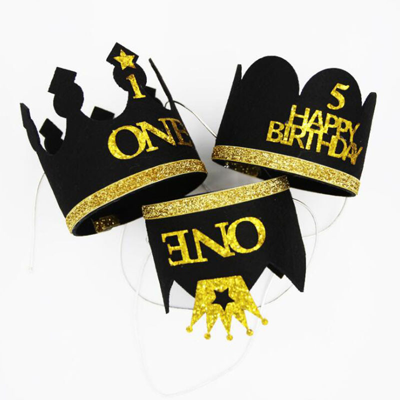 1 vnt. Gimtadienio kepurių dekoro kepuraitė Pirmojo gimtadienio kepurė Princesės berniuko karūna 1 2 3 3 metų gimtadienio dekoracijos