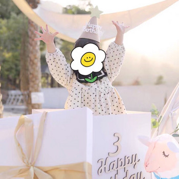 Baby Shower Шапка за честит рожден ден в корейски стил Шапка за парти 3 години Aduluts Шапки за рожден ден Детски шапки 1-ва 2-ра