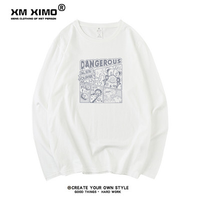 Férfi blúz felirattal és applikációval