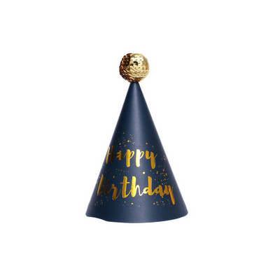 1 vnt./vnt. Gimtadienio kepuraitės Vaikai Berniukas Mergaitė Juoda Gimtadienio vakarėlio dekoracijos Su gimtadieniu Popierinė kepurė Princo princesės karūna