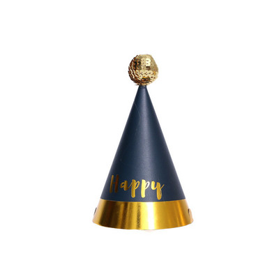 1 vnt./vnt. Gimtadienio kepuraitės Vaikai Berniukas Mergaitė Juoda Gimtadienio vakarėlio dekoracijos Su gimtadieniu Popierinė kepurė Princo princesės karūna