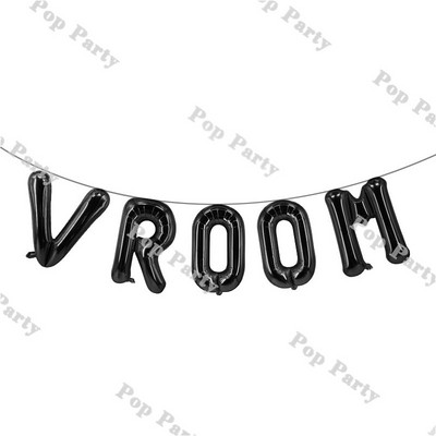 Lipubänner Vintage võidusõiduauto sünnipäevadekoratsiooniga lastele, kaks kiiret / Vroomi rippuv lipp Must-valge võidusõiduauto esimese/teise osapoole tarvikud