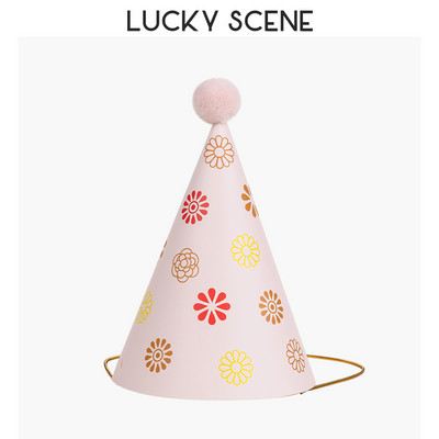 Pălării de petrecere de aniversare Con de hârtie Pompoane din pâslă Artizanat pentru copii Adulti Accesorii pentru costume de petrecere Culori asortate S00958