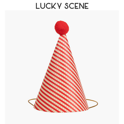 Pălării de petrecere de aniversare Con de hârtie Pompoane din pâslă Artizanat pentru copii Adulti Accesorii pentru costume de petrecere Culori asortate S00958