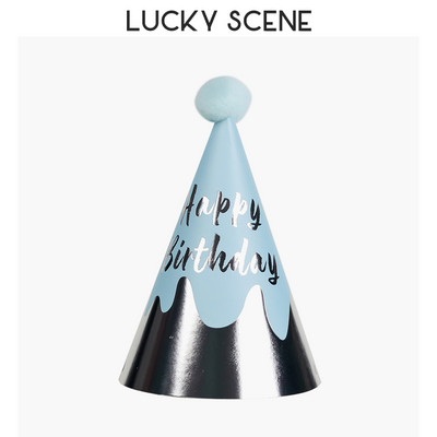 Pălării de petrecere de aniversare Con de hârtie Pompoane din pâslă Artizanat pentru copii Adulti Accesorii pentru costume de petrecere Culori asortate S00958