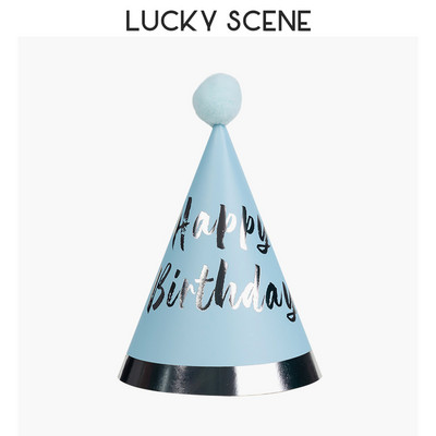 Pălării de petrecere de aniversare Con de hârtie Pompoane din pâslă Artizanat pentru copii Adulti Accesorii pentru costume de petrecere Culori asortate S00958