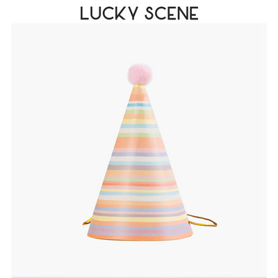 Pălării de petrecere de aniversare Con de hârtie Pompoane din pâslă Artizanat pentru copii Adulti Accesorii pentru costume de petrecere Culori asortate S00958