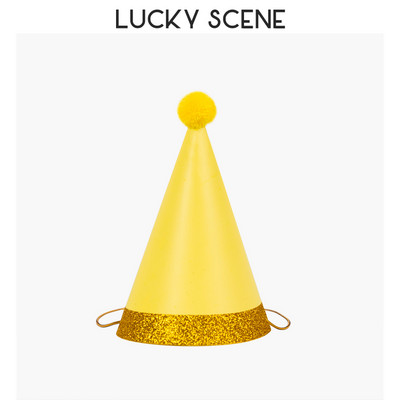 Pălării de petrecere de aniversare Con de hârtie Pompoane din pâslă Artizanat pentru copii Adulti Accesorii pentru costume de petrecere Culori asortate S00958