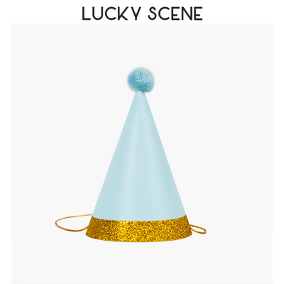Pălării de petrecere de aniversare Con de hârtie Pompoane din pâslă Artizanat pentru copii Adulti Accesorii pentru costume de petrecere Culori asortate S00958