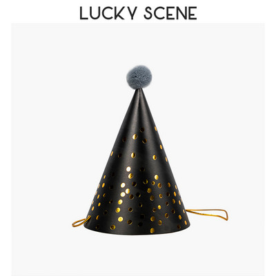 Pălării de petrecere de aniversare Con de hârtie Pompoane din pâslă Artizanat pentru copii Adulti Accesorii pentru costume de petrecere Culori asortate S00958