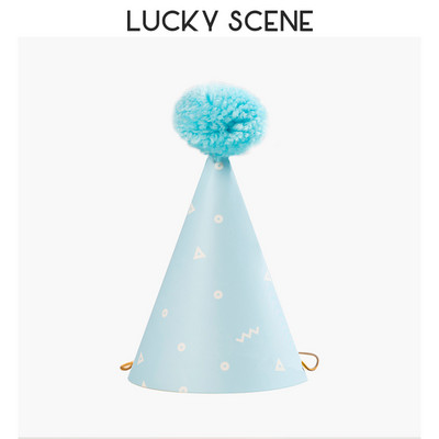 Pălării de petrecere de aniversare Con de hârtie Pompoane din pâslă Artizanat pentru copii Adulti Accesorii pentru costume de petrecere Culori asortate S00958