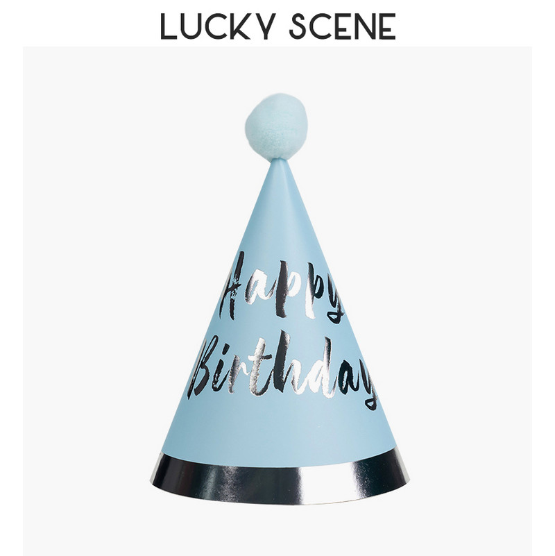 Pălării de petrecere de aniversare Con de hârtie Pompoane din pâslă Artizanat pentru copii Adulti Accesorii pentru costume de petrecere Culori asortate S00958