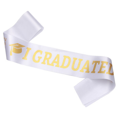 2022. aasta koolilõpetamise vöö kuldne sädelev kiri "lõpetasin" Satiinist lõpetaja kingitus pidulikuks fotorekvisiidiks, stiilne lõpupeoks