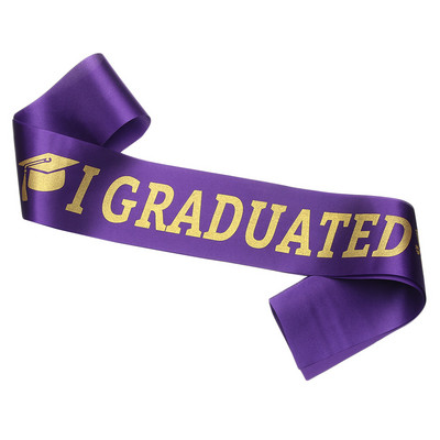 2022. aasta koolilõpetamise vöö kuldne sädelev kiri "lõpetasin" Satiinist lõpetaja kingitus pidulikuks fotorekvisiidiks, stiilne lõpupeoks