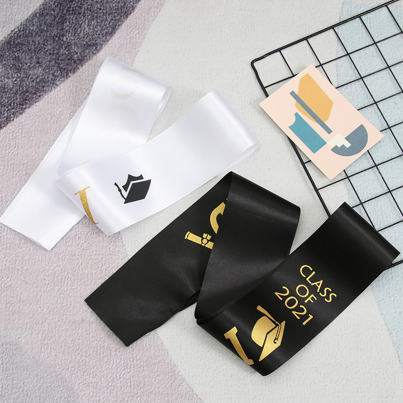 2022. aasta koolilõpetamise vöö kuldne sädelev kiri "lõpetasin" Satiinist lõpetaja kingitus pidulikuks fotorekvisiidiks, stiilne lõpupeoks