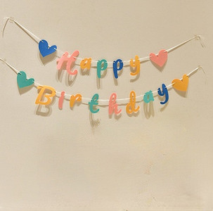 INS Boy Birthday Party Καφέ Γιρλάντα Κορεάτικου στιλ Banner για τα πρώτα γενέθλια Non Woven Flower Hanging