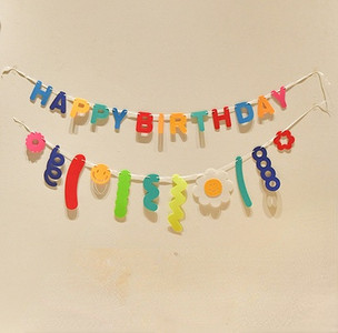 INS Boy Birthday Party Καφέ Γιρλάντα Κορεάτικου στιλ Banner για τα πρώτα γενέθλια Non Woven Flower Hanging