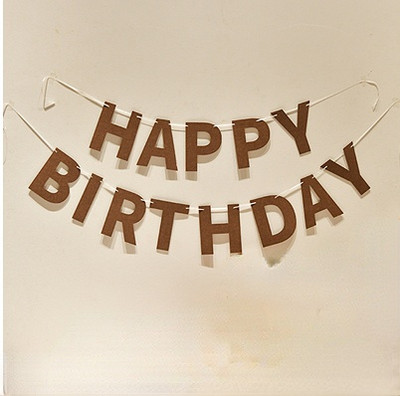 INS Boy Birthday Party Καφέ Γιρλάντα Κορεάτικου στιλ Banner για τα πρώτα γενέθλια Non Woven Flower Hanging