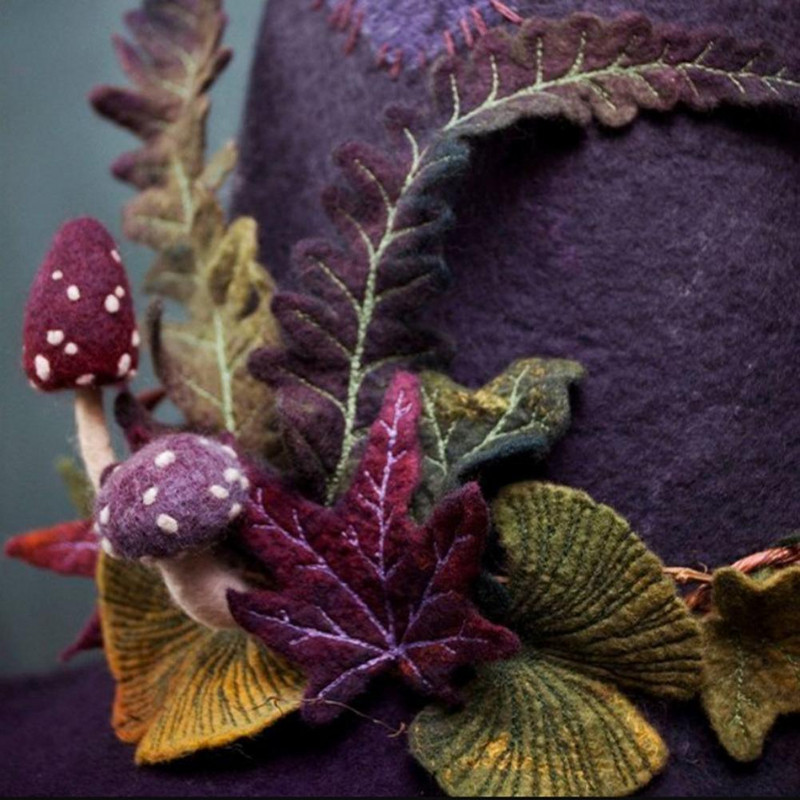 Pălărie de vrăjitoare de Halloween, accesoriu pentru cosplay, accesoriu pentru costum cu coadă lungă, decor ciuperci, flori de trandafir, pentru petrecere de Halloween, pălărie de vrăjitoare din pâslă