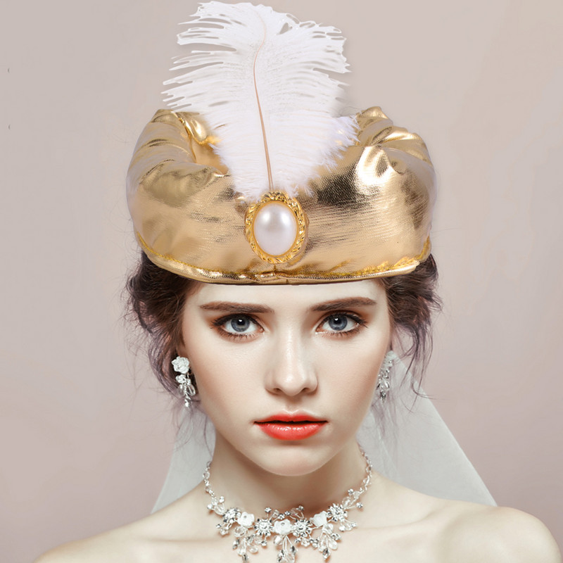 Halloween Kings Hat индийски султан принц шапка арабски шапки декорация от пера шапка за момчета парти консумативи за косплей 3 цвята