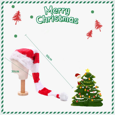 Uus saabumine Täiskasvanud Lapsed Naljakas pikk jõulumüts plüüsist jõuluvana mütsi uusaasta jõulupeo kaunistuseks