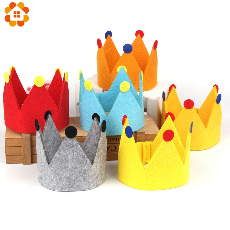 1PC DIY Rođendanska zabava za djevojčice i dječake Netkani šeširi Dječji rođendan Princess Crown Kapa Dekoracije za zabavu Dječje pokloni Traka za glavu