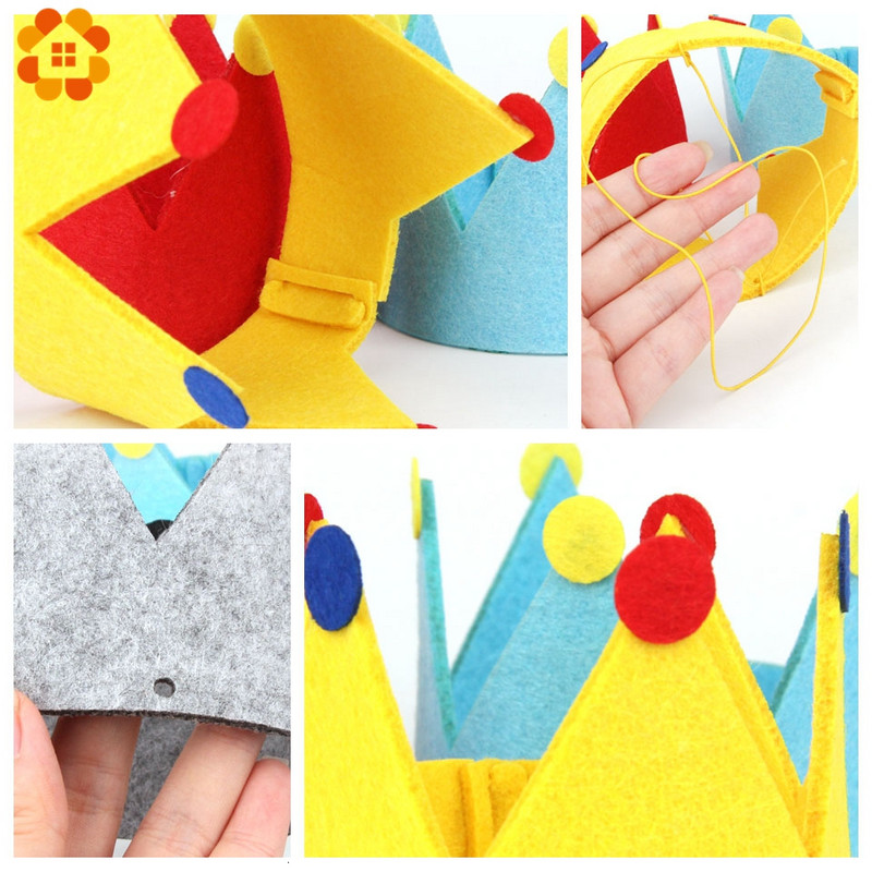 1PC DIY Rođendanska zabava za djevojčice i dječake Netkani šeširi Dječji rođendan Princess Crown Kapa Dekoracije za zabavu Dječje pokloni Traka za glavu