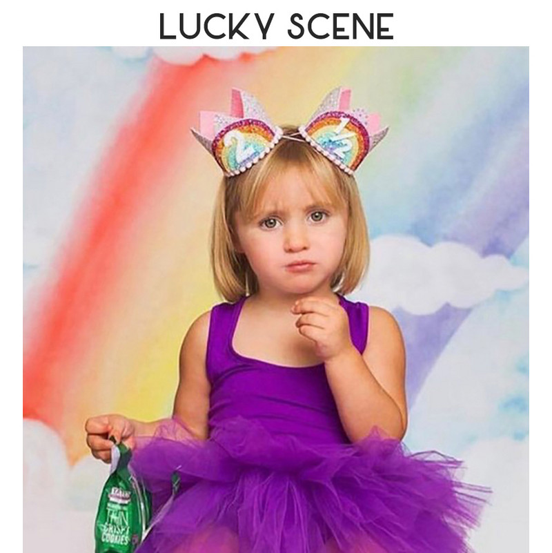 Glitter Curcubeu Pâslă Zi de naștere Dantela Petrecere Coroana Bebeluși Prima lună Sărbătoare Băieți Fete Copii Roz Aur S00789