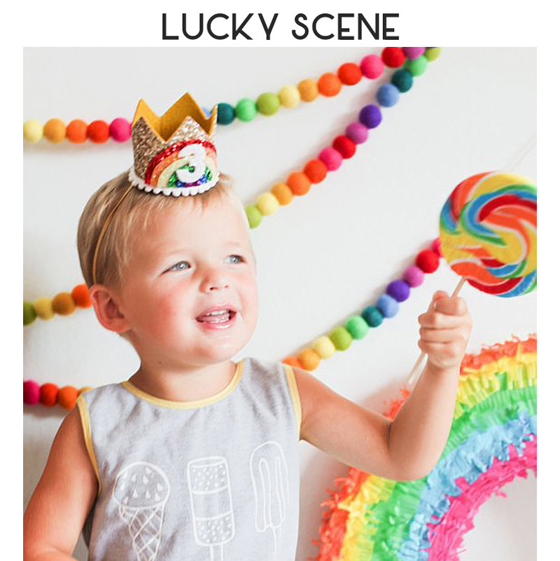 Glitter Curcubeu Pâslă Zi de naștere Dantela Petrecere Coroana Bebeluși Prima lună Sărbătoare Băieți Fete Copii Roz Aur S00789