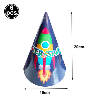 Pălării pentru petrecere de aniversare în spațiu și rachetă Pălărie cu cer înstelat Pălării cu conuri de astronaut Copii bebeluși de un an Pălării de la mulți ani Accesorii pentru petreceri