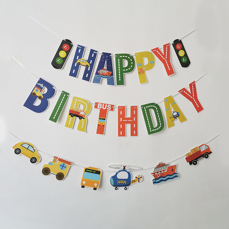 Banner la mulți ani pentru băieți, mașină, avion, navă, transportor, banner, ghirlande, pentru baby shower, decorare pentru petreceri cu tema de ziua de naștere.