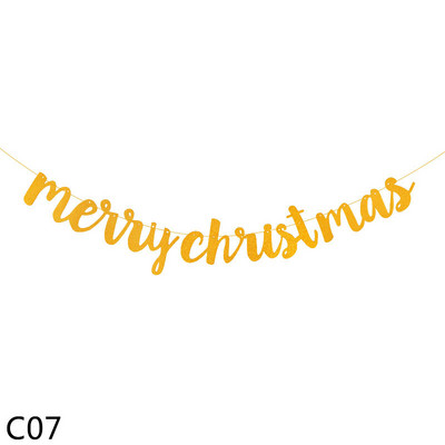 1 set de aur Crăciun Fericit Banner de An Nou Fericit Ghirlandă Steag de hârtie Fulg de zăpadă Căprior Moș Crăciun Bunting pentru Decor de Anul Nou 2021