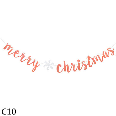 1 set de aur Crăciun Fericit Banner de An Nou Fericit Ghirlandă Steag de hârtie Fulg de zăpadă Căprior Moș Crăciun Bunting pentru Decor de Anul Nou 2021