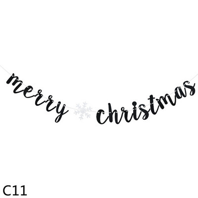 1 set de aur Crăciun Fericit Banner de An Nou Fericit Ghirlandă Steag de hârtie Fulg de zăpadă Căprior Moș Crăciun Bunting pentru Decor de Anul Nou 2021