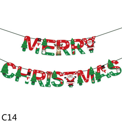 1 set de aur Crăciun Fericit Banner de An Nou Fericit Ghirlandă Steag de hârtie Fulg de zăpadă Căprior Moș Crăciun Bunting pentru Decor de Anul Nou 2021