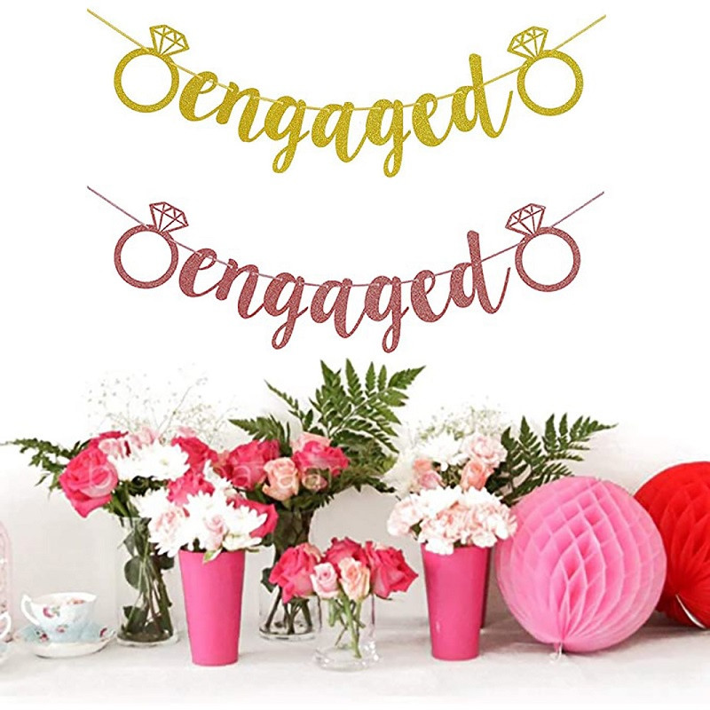 Banner logodnă Decorațiuni pentru petrecerea de logodnă Semn de duș de mireasă Favoruri pentru petrecerea burlacilor Mireasa să fie Decor banner de logodnă