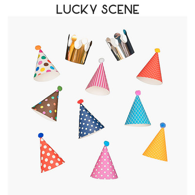 Σετ 10 τμχ Σετ συλλεκτικά καπέλα και στέμμα για πάρτι γενεθλίων για παιδιά ή ενήλικες Αξεσουάρ κοστουμιών Διάφορα χρώματα S00233