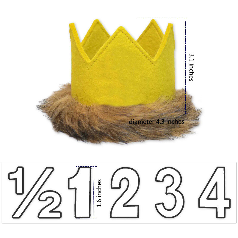 Pălării pentru ziua de naștere pentru bebeluși 1/2-a 1-a 2-a 3-a 4-a 5-a sălbatică o zi de naștere coroană pentru copii și băiat bentiță pentru petrecere cu animale din junglă, decorație pentru baby shower