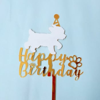 INS New Dog Happy Birthday Cake Topper Cartoon Pets Birthday Cake Topper for Baby Pets Dogs Birthday Party Cake Decorations