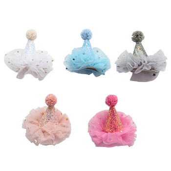 1 τεμ. Crown Princess Cute Girl Hairpins Headbands Lace Shining Star Headwear Αξεσουάρ μαλλιών για παιδικό ντεκόρ καπέλων για πάρτι γενεθλίων
