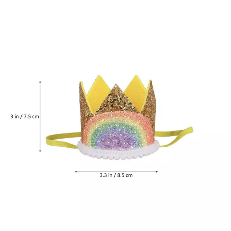 1-9 pălării cu coroană pentru ziua de naștere curcubeu Baby Shower copii petrecere aniversare pălărie digitală decorațiuni băiat fată accesorii de păr